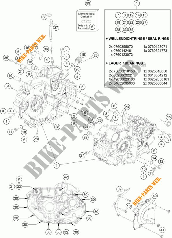 CARTER MOTEUR pour KTM 690 DUKE ORANGE ABS de 2016