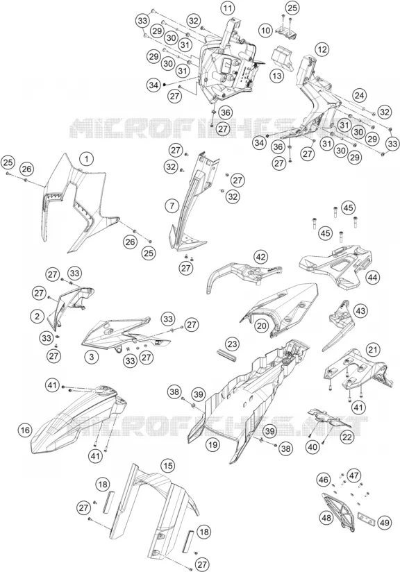 PLASTIQUES KTM Moto 890 2023 SMT  890 SMT