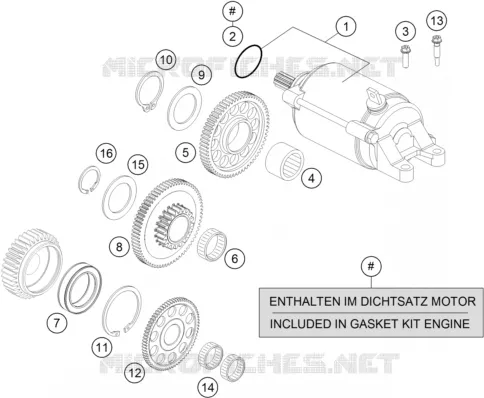 DEMARREUR ELECTRIQUE KTM MOTO 690 2016 DUKE  690 DUKE ORANGE ABS