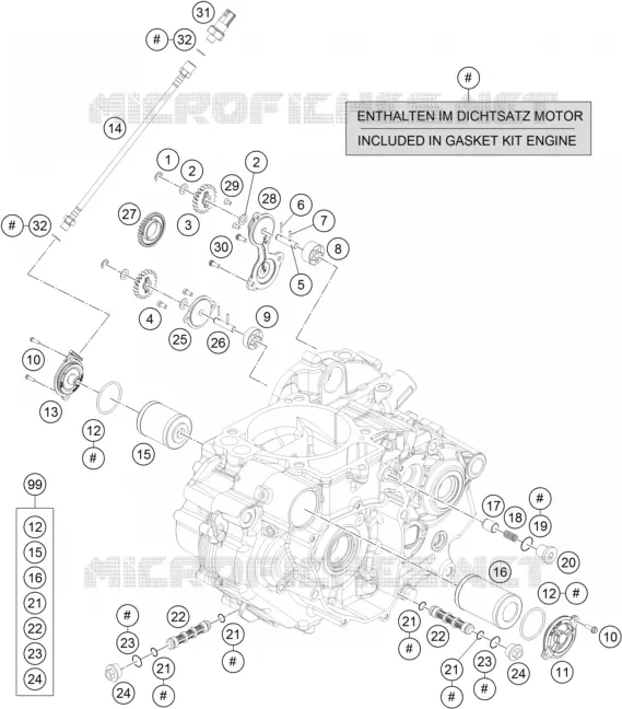 POMPE A HUILE KTM MOTO 690 2016 DUKE  690 DUKE ORANGE ABS