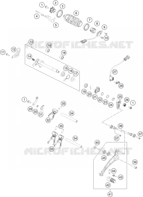 MECANISME DE SELECTION DE VITESSES KTM Moto 790 2024 Adventure  790 ADVENTURE white