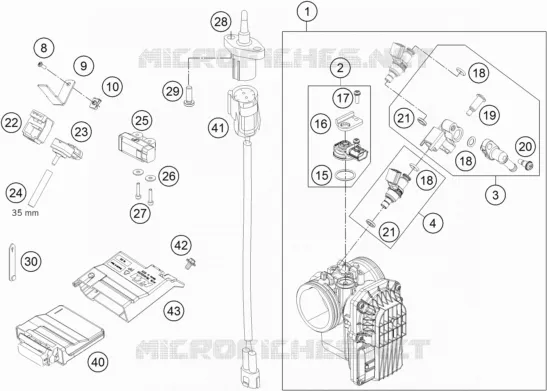 BOITIER PAPILLON INJECTION KTM MOTO 690 2015 DUKE  690 DUKE WHITE ABS