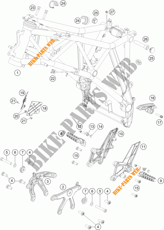 CADRE pour KTM 1290 SUPER DUKE GT GREY ABS de 2016