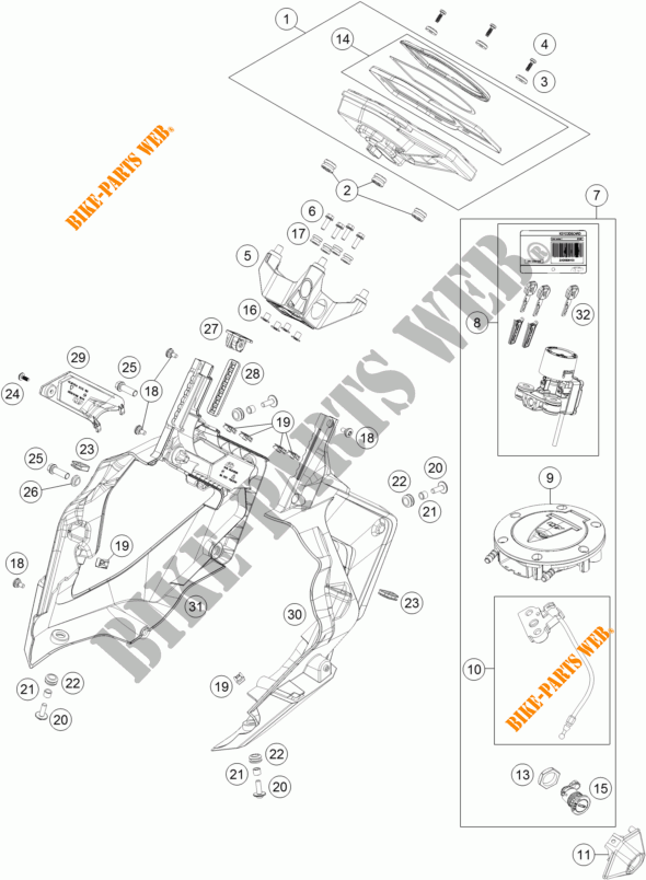 CONTACTEUR A CLE pour KTM 1290 SUPER DUKE GT GREY ABS de 2016