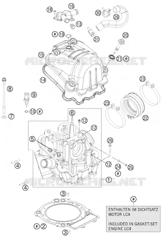 CULASSE KTM MOTO 690 2015 DUKE  690 DUKE BLACK ABS