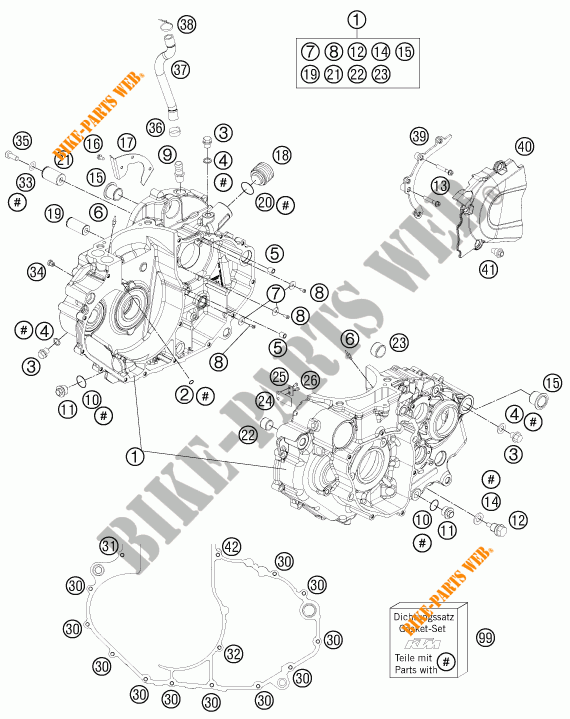 CARTER MOTEUR pour KTM 690 DUKE WHITE ABS de 2014