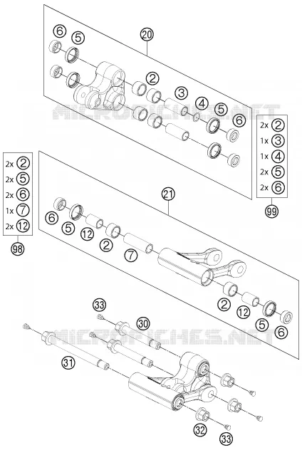 BIELLETTE D'AMORTISSEUR PRO LEVER KTM MOTO 690 2013 DUKE  690 DUKE WHITE ABS