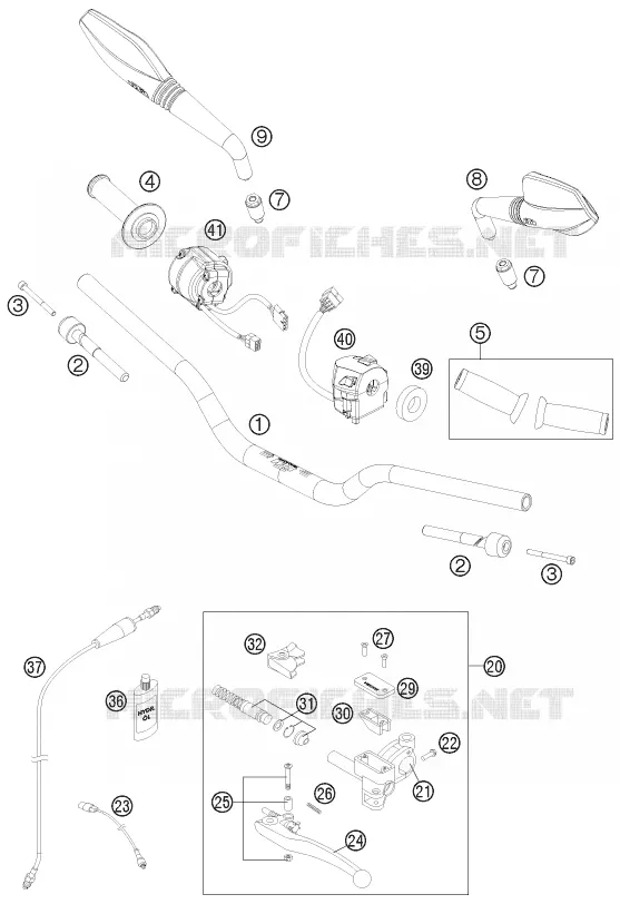 GUIDON / COMMANDES KTM MOTO 690 2013 DUKE  690 DUKE WHITE ABS