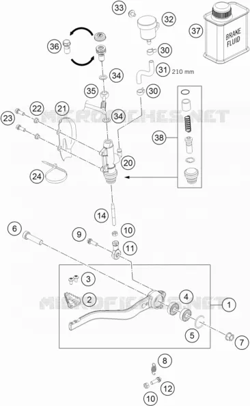 MAITRE CYLINDRE DE FREIN ARRIERE KTM MOTO 690 2013 DUKE  690 DUKE BLACK ABS
