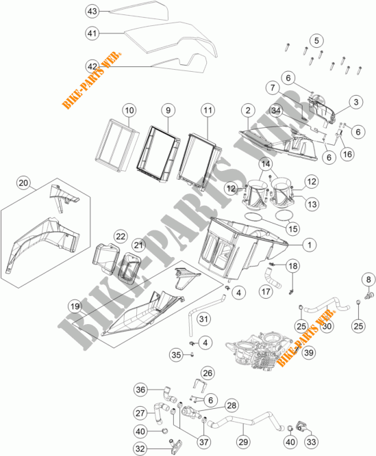 FILTRE A AIR pour KTM 1290 SUPER DUKE GT ORANGE ABS de 2016