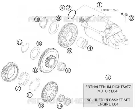 DEMARREUR ELECTRIQUE KTM MOTO 690 2010 DUKE  690 DUKE WHITE