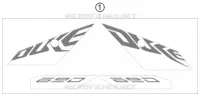 AUTOCOLLANTS pour KTM 690 DUKE ORANGE de 2010