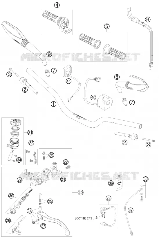 GUIDON / COMMANDES KTM MOTO 690 2010 DUKE  690 DUKE BLACK