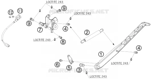 BEQUILLE LATERALE / CENTRALE KTM MOTO 690 2009 DUKE  690 DUKE WHITE