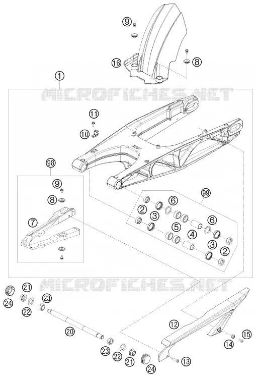 BRAS OSCILLANT  KTM MOTO 690 2009 DUKE  690 DUKE BLACK