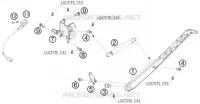 BEQUILLE LATERALE / CENTRALE pour KTM 690 DUKE WHITE de 2008