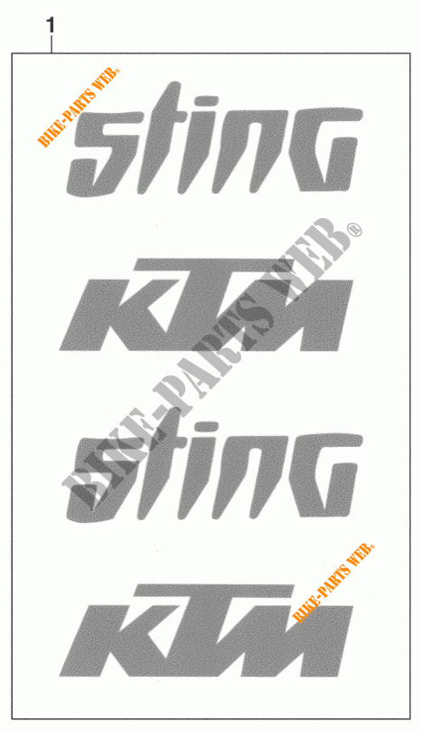 AUTOCOLLANTS pour KTM 125 STING de 1998