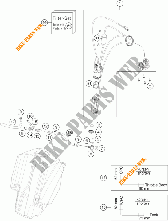 POMPE A ESSENCE pour KTM RC 250 R de 2014