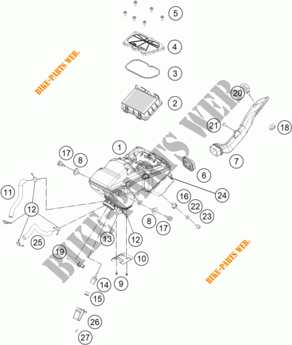 FILTRE A AIR pour KTM 390 DUKE WHITE de 2018