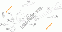 BEQUILLE LATERALE / CENTRALE pour KTM 390 DUKE WHITE de 2018