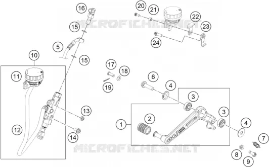 MAITRE CYLINDRE DE FREIN ARRIERE KTM MOTO 390 2018 DUKE  390 DUKE WHITE