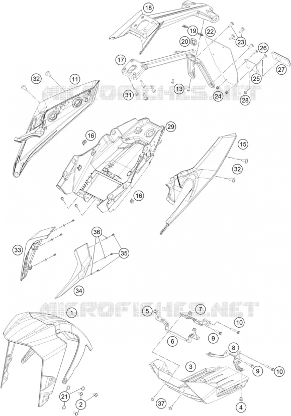 PLASTIQUES KTM MOTO 390 2017 DUKE  390 DUKE ORANGE