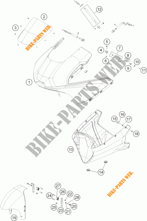 PLASTIQUES pour KTM RC 250 R de 2013