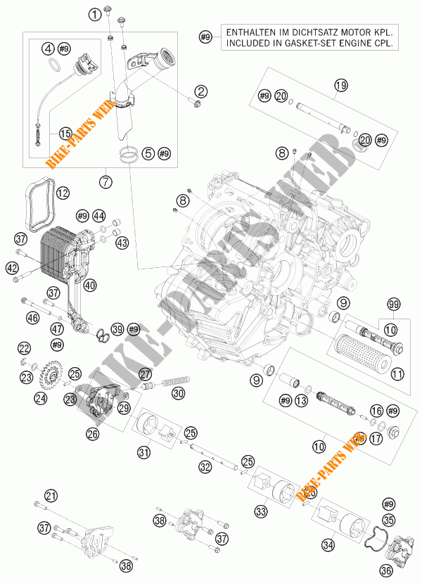POMPE A HUILE pour KTM 1190 RC8 R TRACK de 2012