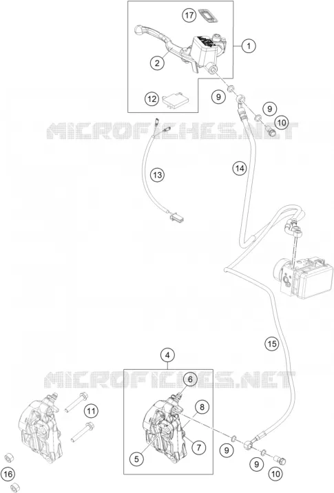 ETRIER DE FREIN AVANT KTM MOTO 390 2016 DUKE  390 DUKE WHITE ABS