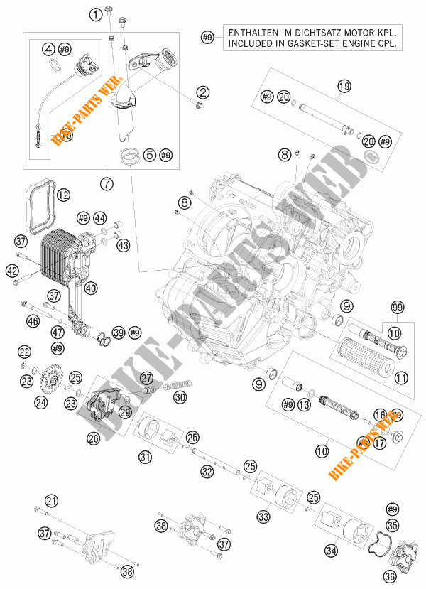 POMPE A HUILE pour KTM 1190 RC8 R TRACK de 2011