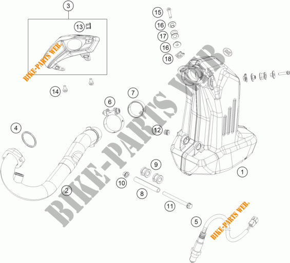 ECHAPPEMENT pour KTM 390 DUKE BLACK ABS de 2016