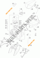 RESERVOIR / SELLE pour KTM 390 DUKE BLACK ABS de 2016