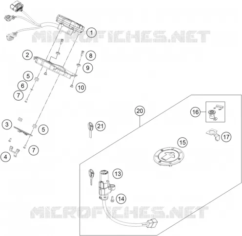 CONTACTEUR A CLE KTM MOTO 390 2016 DUKE  390 DUKE BLACK ABS