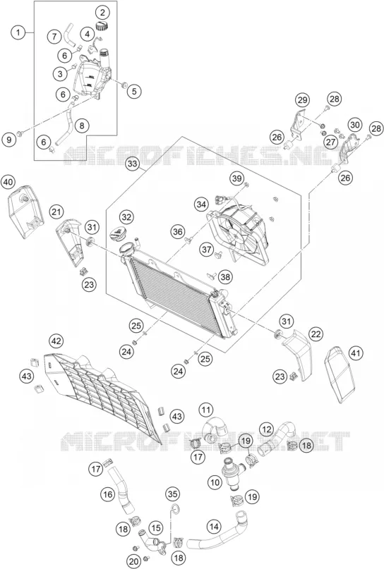 CIRCUIT DE REFROIDISSEMENT KTM MOTO 390 2015 DUKE  390 DUKE WHITE ABS