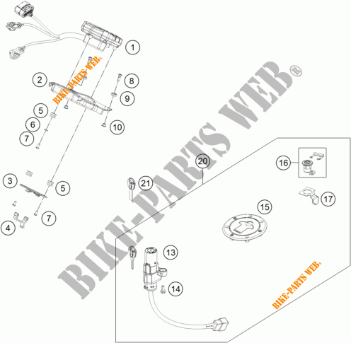 CONTACTEUR A CLE pour KTM 390 DUKE WHITE ABS de 2015
