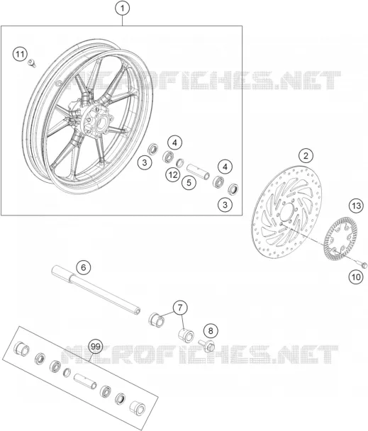 ROUE AVANT KTM MOTO 390 2015 DUKE  390 DUKE BLACK ABS