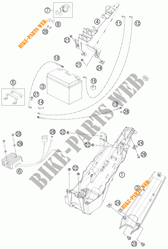 BATTERIE pour KTM 1190 RC8 R WHITE de 2015