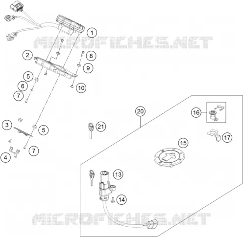 CONTACTEUR A CLE KTM MOTO 390 2015 DUKE  390 DUKE BLACK ABS