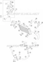 CIRCUIT DE REFROIDISSEMENT pour KTM 390 DUKE WHITE ABS de 2015