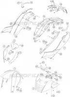 PLASTIQUES pour KTM 390 DUKE WHITE ABS de 2015