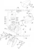 RESERVOIR / SELLE pour KTM 390 DUKE WHITE ABS de 2015