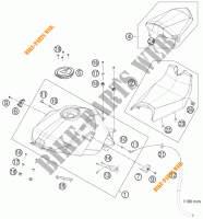 RESERVOIR / SELLE pour KTM 1190 RC8 R WHITE de 2015