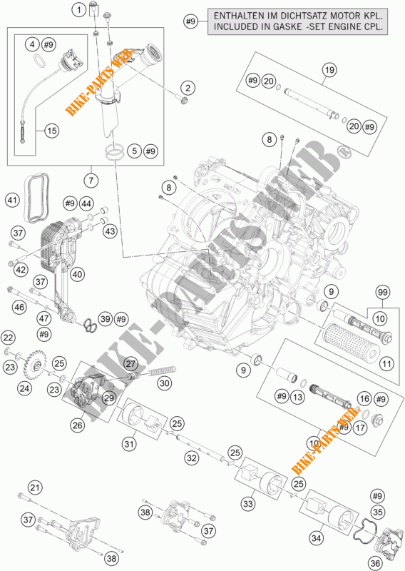 POMPE A HUILE pour KTM 1190 RC8 R WHITE de 2015