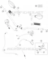 GUIDON / COMMANDES pour KTM 390 DUKE WHITE ABS de 2014