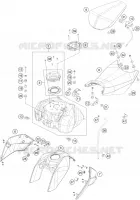 RESERVOIR / SELLE pour KTM 390 DUKE WHITE ABS de 2014
