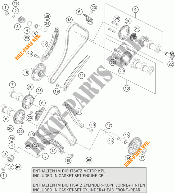 DISTRIBUTION pour KTM 1190 RC8 R WHITE de 2014