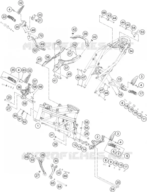 CADRE KTM MOTO 250 2018 DUKE  250 DUKE ORANGE NON ABS