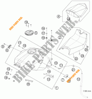 RESERVOIR / SELLE pour KTM 1190 RC8 R WHITE de 2014