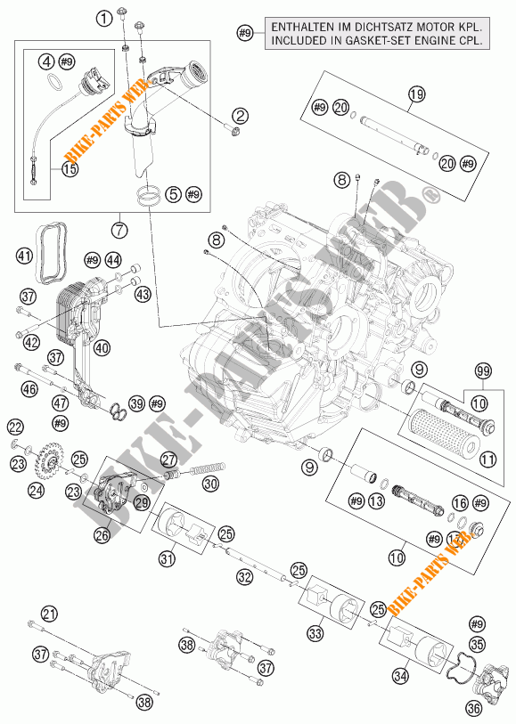 POMPE A HUILE pour KTM 1190 RC8 R WHITE de 2014