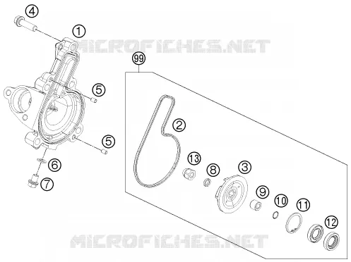 POMPE A EAU KTM MOTO 250 2015 DUKE  250 DUKE WHITE ABS